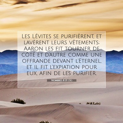 Nombres 8:21 LSG Image du verset biblique