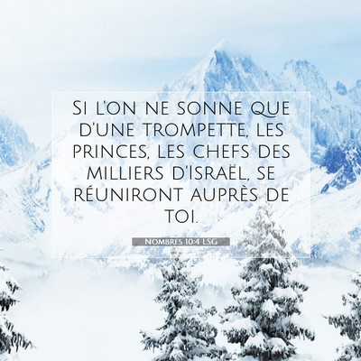 Nombres 10:4 LSG Image du verset biblique