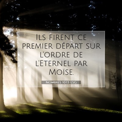 Nombres 10:13 LSG Image du verset biblique