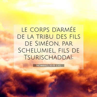 Nombres 10:19 LSG Image du verset biblique