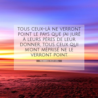 Nombres 14:23 Verset biblique expliqué