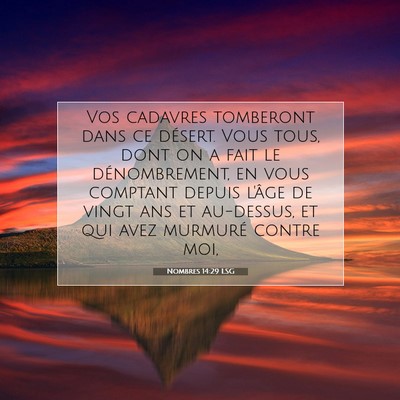 Nombres 14:29 LSG Image du verset biblique