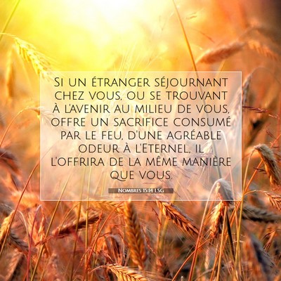 Nombres 15:14 LSG Image du verset biblique