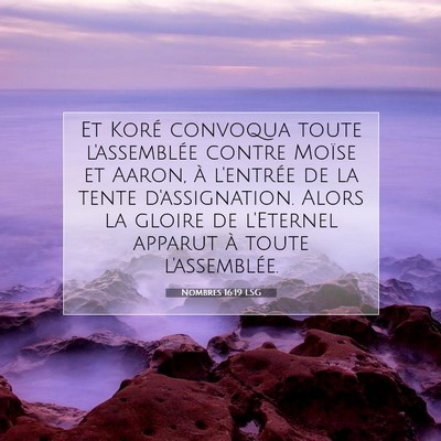 Nombres 16:19 LSG Image du verset biblique