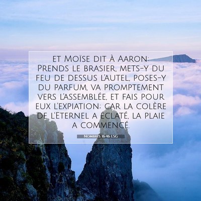 Nombres 16:46 LSG Image du verset biblique