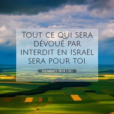 Nombres 18:14 LSG Image du verset biblique