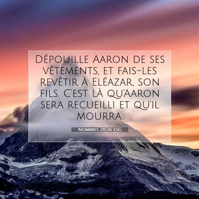 Nombres 20:26 LSG Image du verset biblique