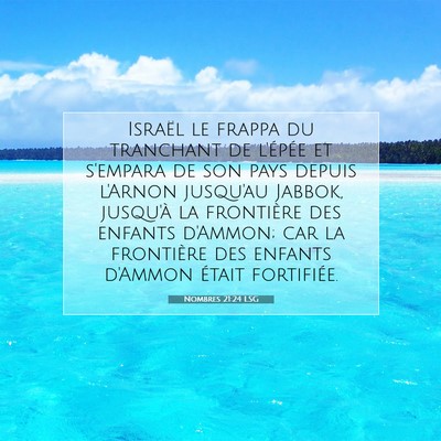 Nombres 21:24 LSG Image du verset biblique