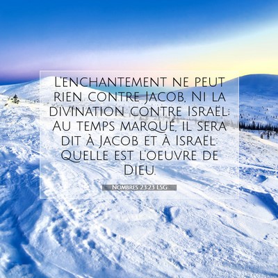 Nombres 23:23 LSG Image du verset biblique