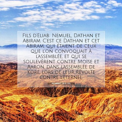 Nombres 26:9 LSG Image du verset biblique