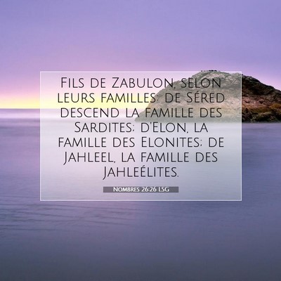 Nombres 26:26 LSG Image du verset biblique