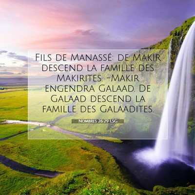 Nombres 26:29 LSG Image du verset biblique