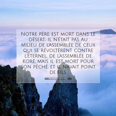 Nombres 27:3 LSG Image du verset biblique