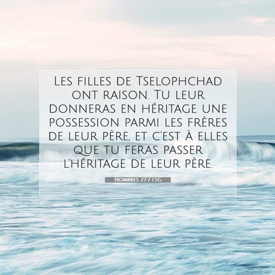 Nombres 27:7 LSG Image du verset biblique