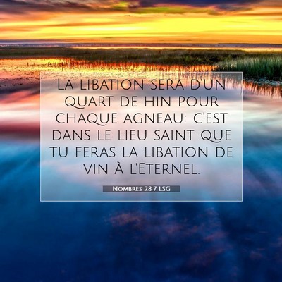 Nombres 28:7 LSG Image du verset biblique