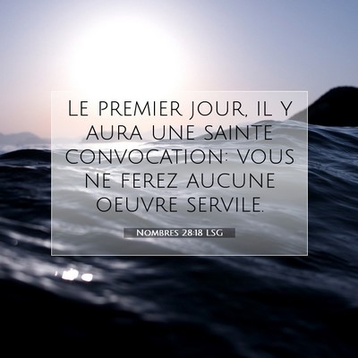 Nombres 28:18 LSG Image du verset biblique