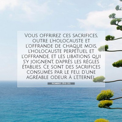 Nombres 29:6 LSG Image du verset biblique