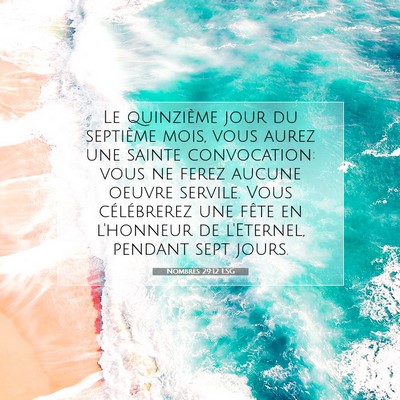 Nombres 29:12 LSG Image du verset biblique