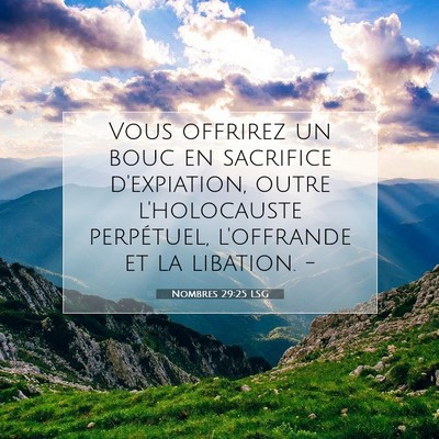 Nombres 29:25 Verset biblique expliqué