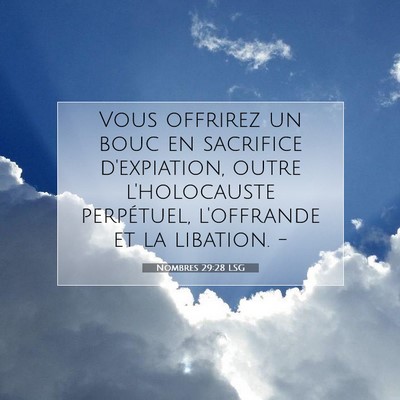 Nombres 29:28 Verset biblique expliqué