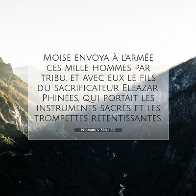 Nombres 31:6 LSG Image du verset biblique