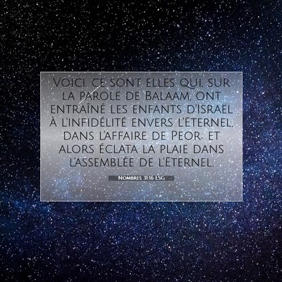 Nombres 31:16 LSG Image du verset biblique