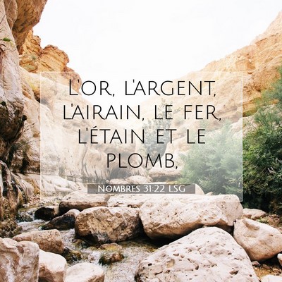 Nombres 31:22 LSG Image du verset biblique