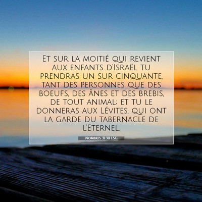 Nombres 31:30 LSG Image du verset biblique