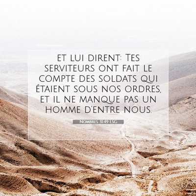 Nombres 31:49 LSG Image du verset biblique