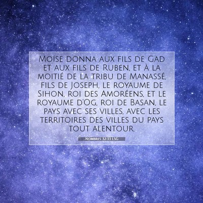 Nombres 32:33 LSG Image du verset biblique