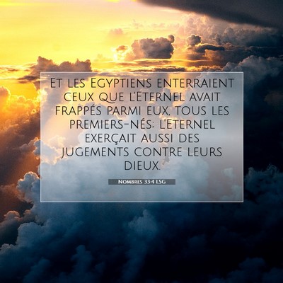 Nombres 33:4 LSG Image du verset biblique