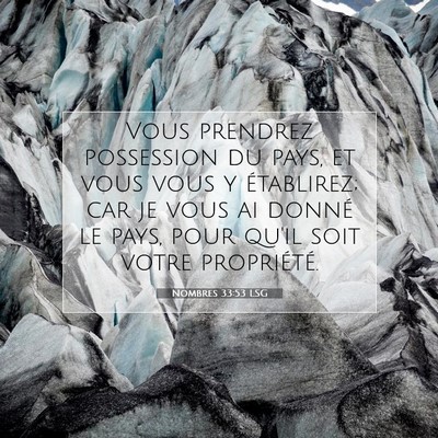 Nombres 33:53 LSG Image du verset biblique