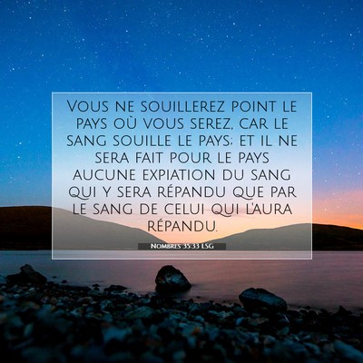 Nombres 35:33 LSG Image du verset biblique