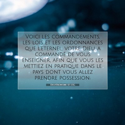 Deutéronome 6:1 Verset biblique expliqué