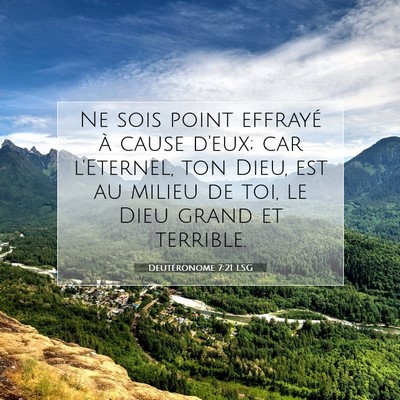 Deutéronome 7:21 LSG Image du verset biblique