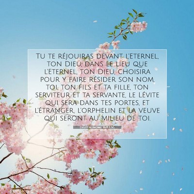 Deutéronome 16:11 LSG Image du verset biblique