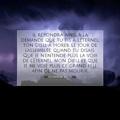 Deutéronome 18:16 LSG Image du verset biblique