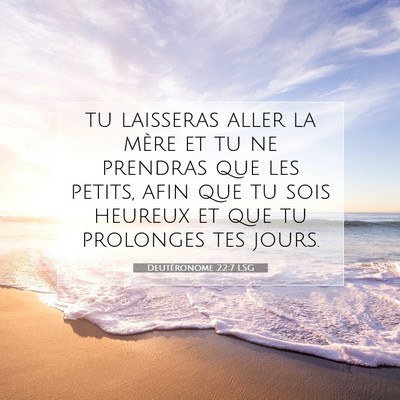 Deutéronome 22:7 LSG Image du verset biblique