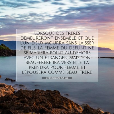 Deutéronome 25:5 LSG Image du verset biblique