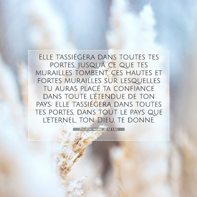 Deutéronome 28:52 LSG Image du verset biblique