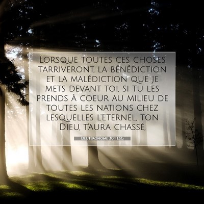 Deutéronome 30:1 LSG Image du verset biblique