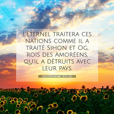 Deutéronome 31:4 LSG Image du verset biblique