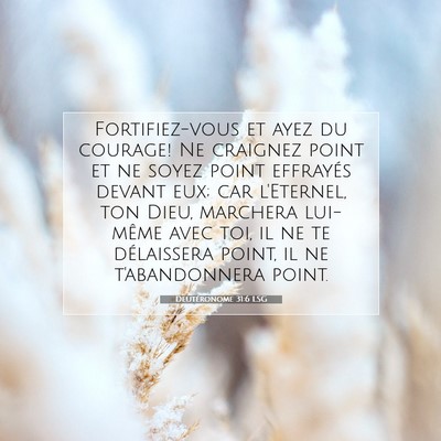 Deutéronome 31:6 LSG Image du verset biblique