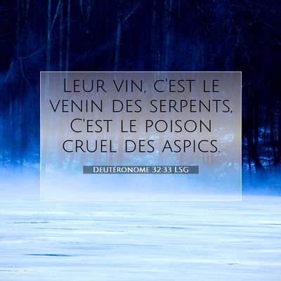 Deutéronome 32:33 LSG Image du verset biblique