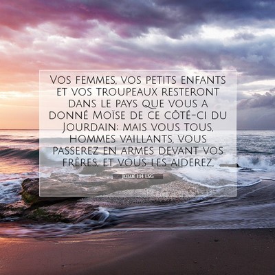 Josué 1:14 LSG Image du verset biblique