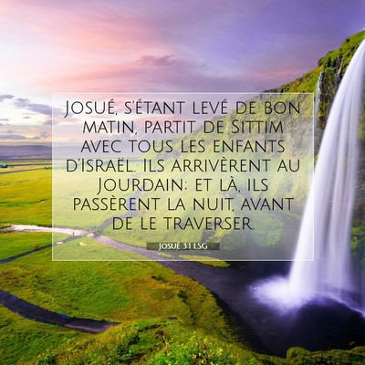 Josué 3:1 LSG Image du verset biblique