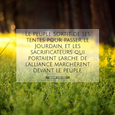 Josué 3:14 LSG Image du verset biblique