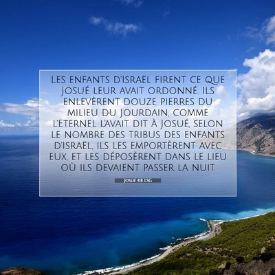 Josué 4:8 LSG Image du verset biblique