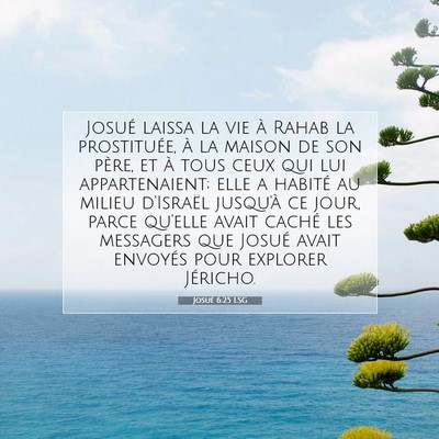 Josué 6:25 LSG Image du verset biblique