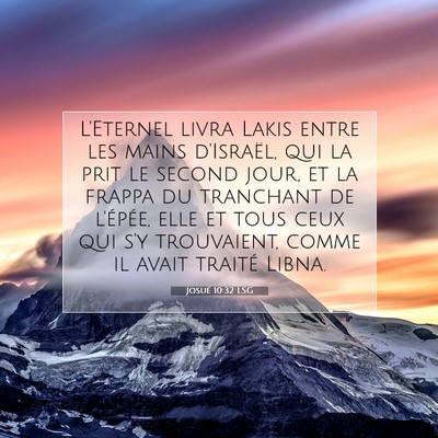 Josué 10:32 LSG Image du verset biblique